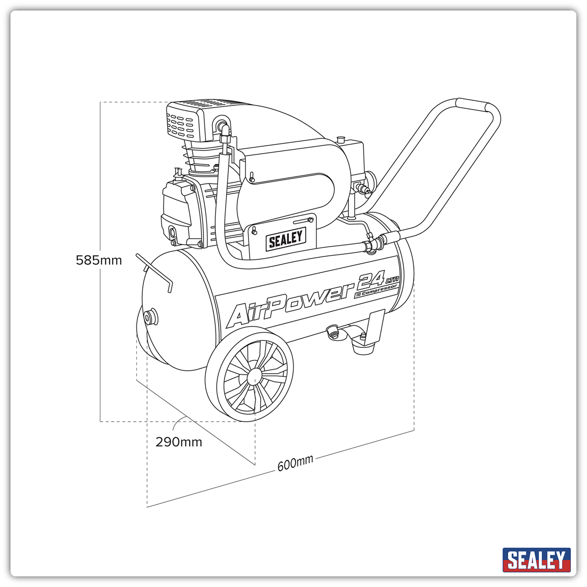 24L Direct Drive Air Compressor 2hp 110V SAC2420E110V