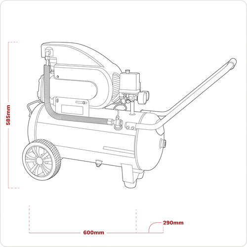 24L Direct Drive Air Compressor 2hp SAC2420E