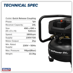 24L Oil Free Belt Drive Vertical Compressor 2hp SAC24V