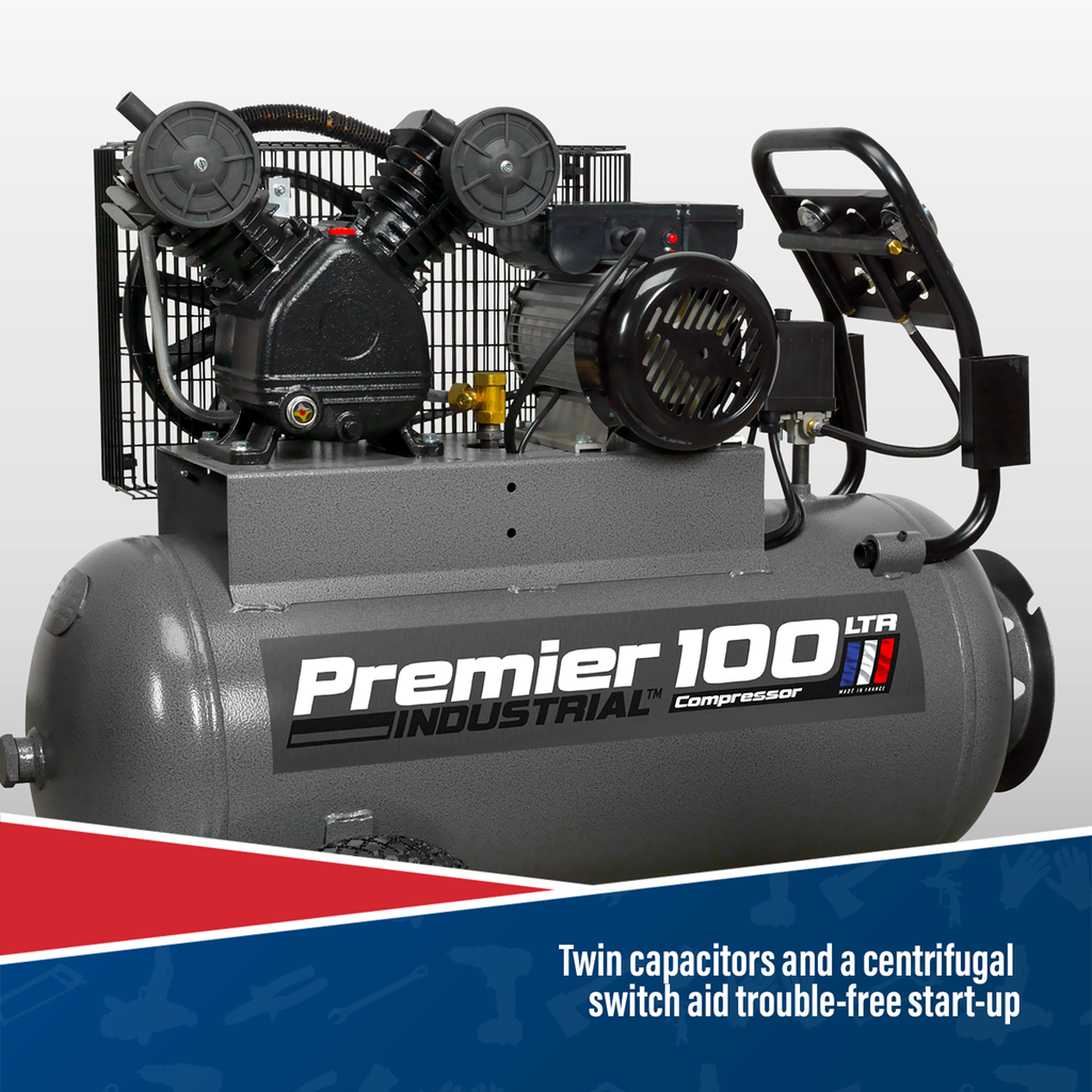 100L Belt Drive Air Compressor with Front Control Panel 3hp SAC3103B
