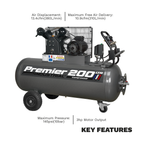 200L Belt Drive Air Compressor with Front Control Panel 3hp SAC3203B