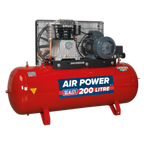 200L Belt Drive Air Compressor with Cast Cylinders 5.5hp 2-Stage SAC42055B