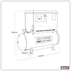 270L Low Noise Belt Drive Air Compressor with Cast Cylinders 5.5hp 2-Stage SAC42755BLN