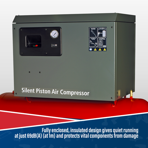 270L Low Noise Belt Drive Air Compressor with Cast Cylinders 5.5hp 2-Stage SAC42755BLN