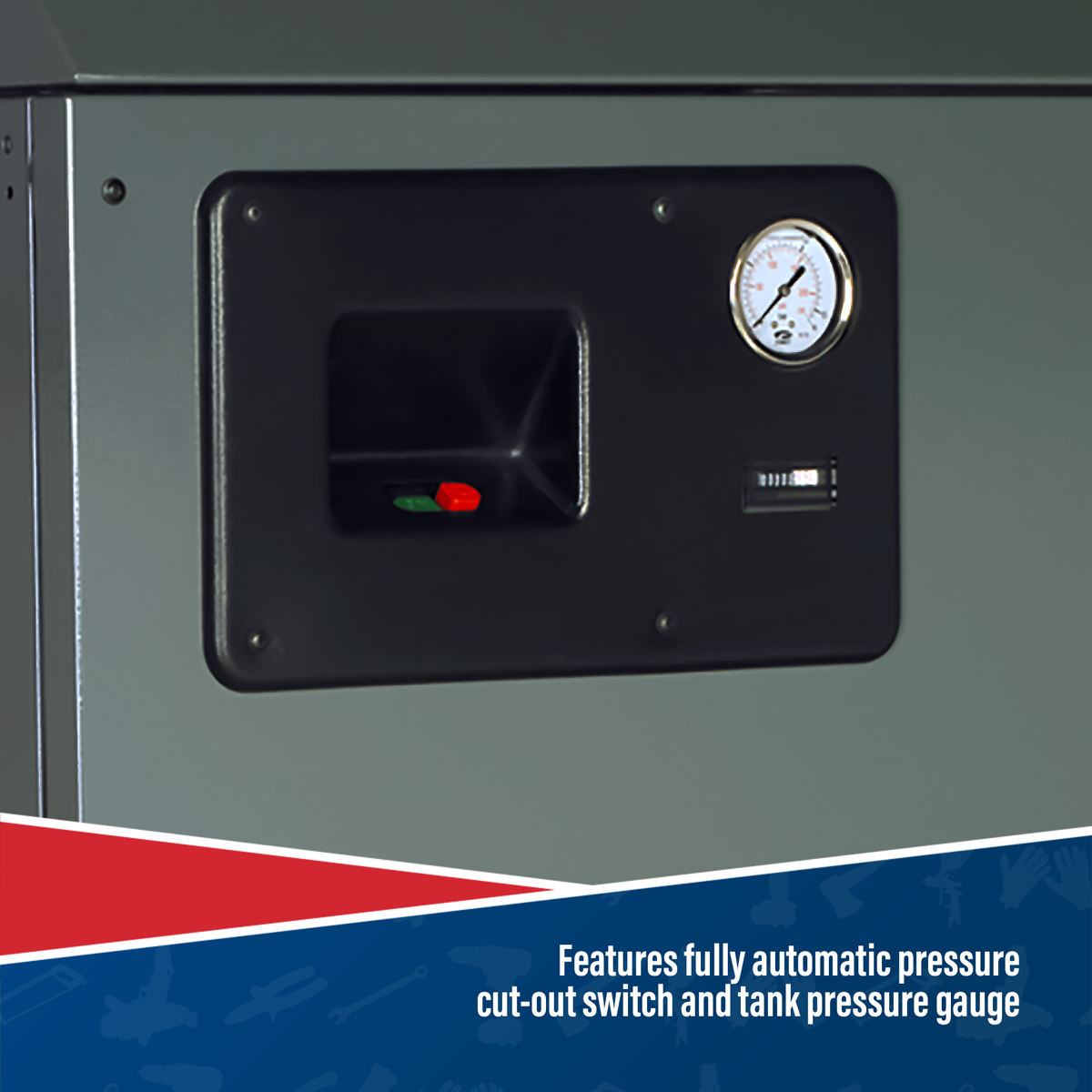 270L Low Noise Belt Drive Air Compressor with Cast Cylinders 5.5hp 2-Stage SAC42755BLN