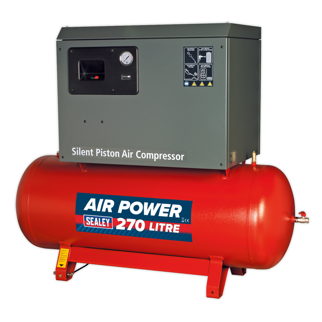 270L Low Noise Belt Drive Air Compressor with Cast Cylinders 5.5hp 2-Stage SAC42755BLN