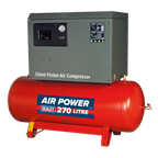 270L Low Noise Belt Drive Air Compressor with Cast Cylinders 5.5hp 2-Stage SAC42755BLN