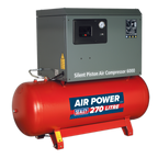 270L Low Noise Belt Drive Air Compressor with Cast Cylinders 5.5hp 2-Stage SAC42755BLN