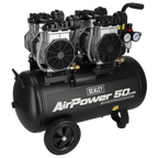 50L Low Noise Oil Free Direct Drive Air Compressor 2 x 2hp SAC5001S