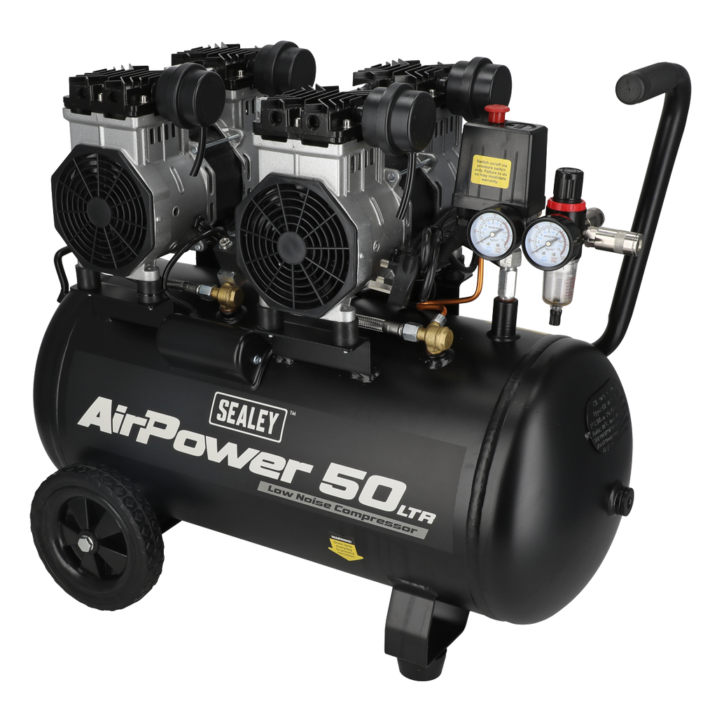 50L Low Noise Oil Free Direct Drive Air Compressor 2 x 2hp SAC5001S