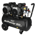 50L Low Noise Oil Free Direct Drive Air Compressor 2 x 2hp SAC5001S