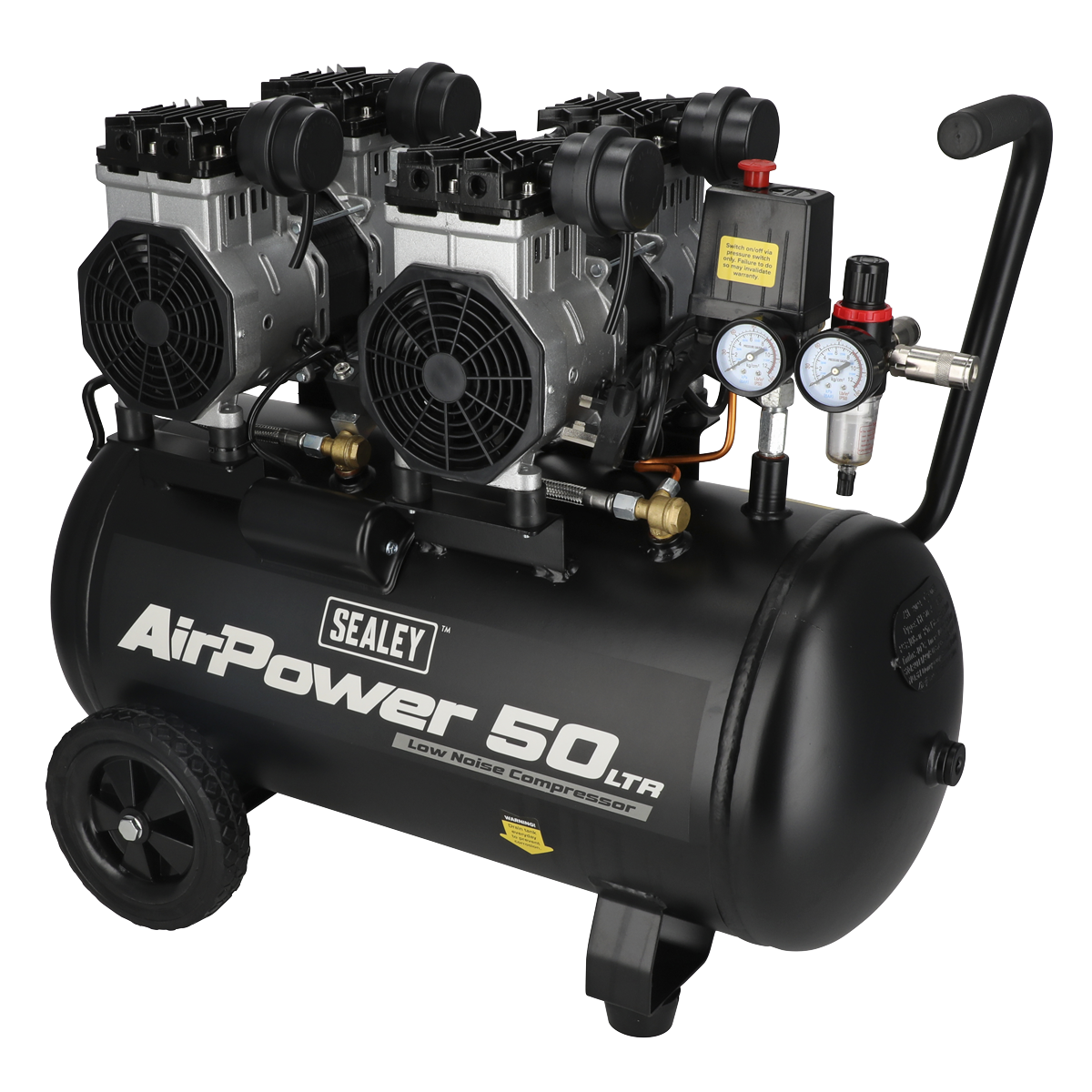 50L Low Noise Oil Free Direct Drive Air Compressor 2 x 2hp SAC5001S