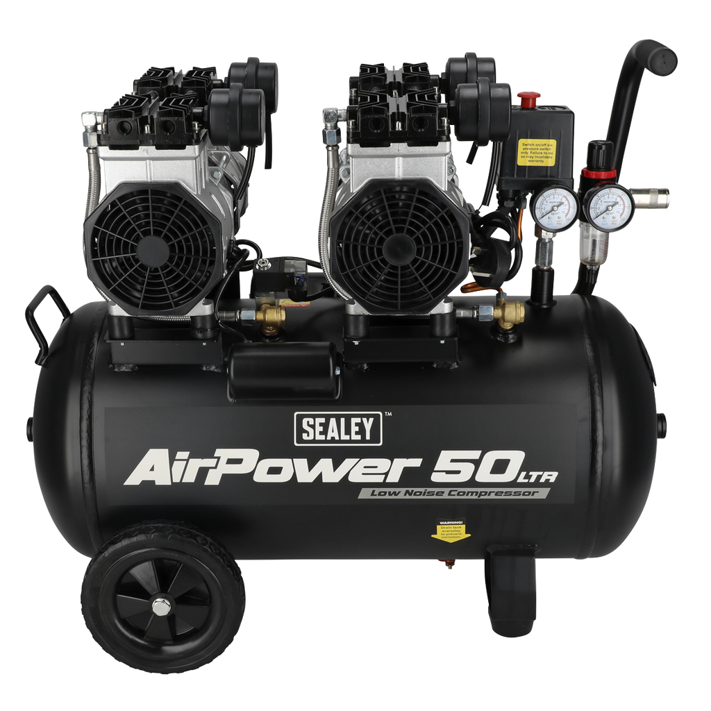 50L Low Noise Oil Free Direct Drive Air Compressor 2 x 2hp SAC5001S