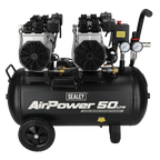 50L Low Noise Oil Free Direct Drive Air Compressor 2 x 2hp SAC5001S