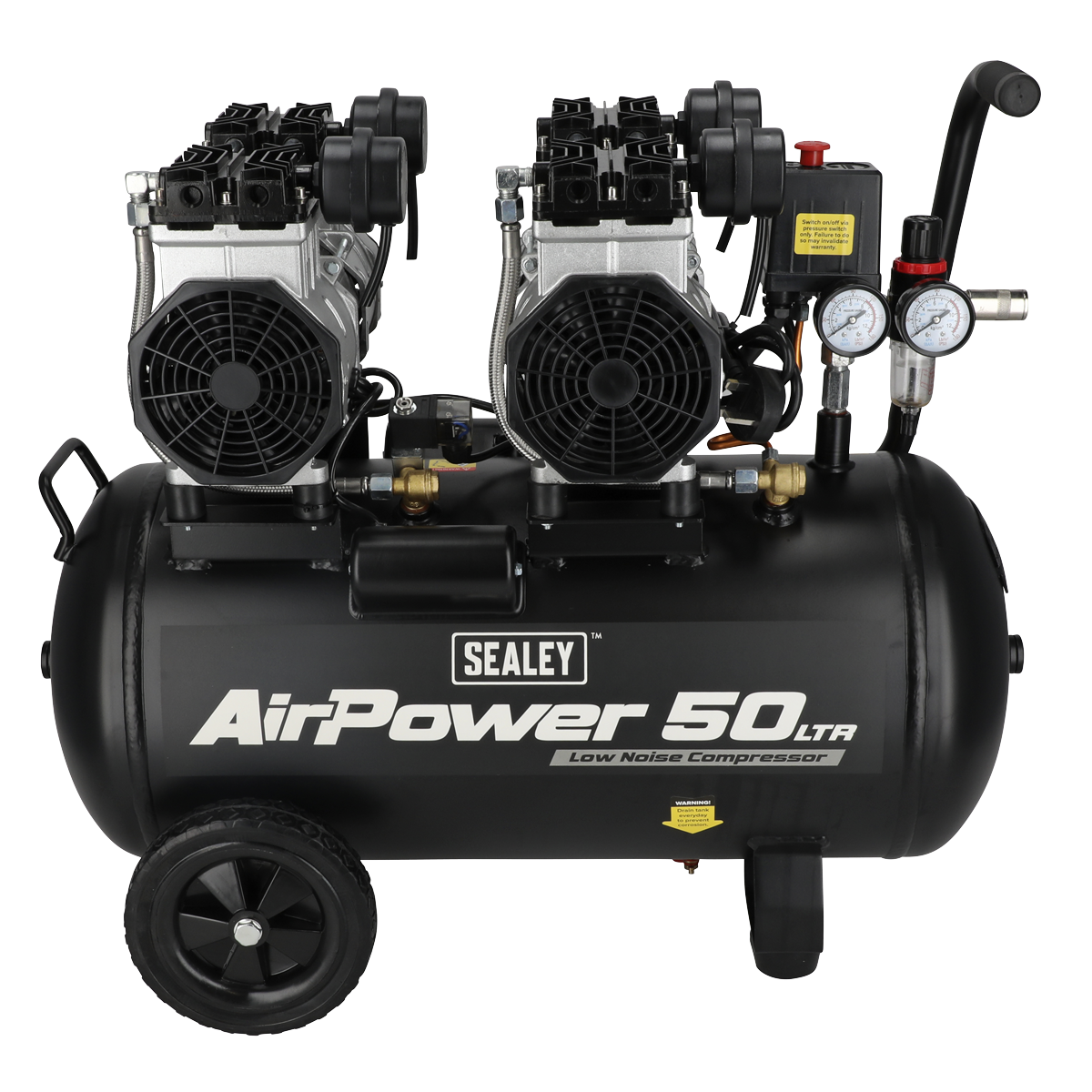 50L Low Noise Oil Free Direct Drive Air Compressor 2 x 2hp SAC5001S