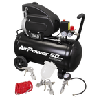 50L Direct Drive Air Compressor 2hp with 4pc Air Accessory Kit SAC5020APK