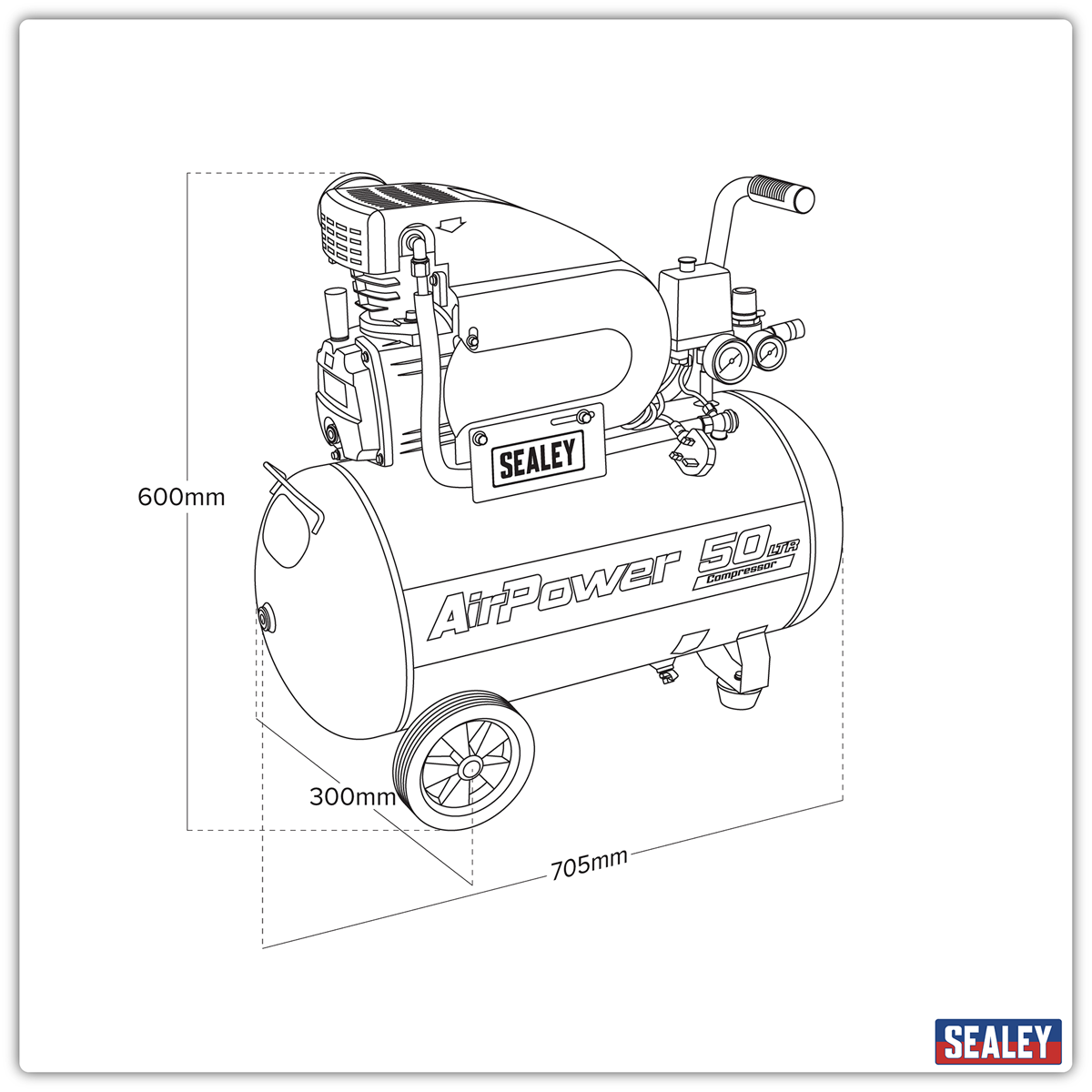50L Direct Drive Air Compressor 2hp SAC5020A