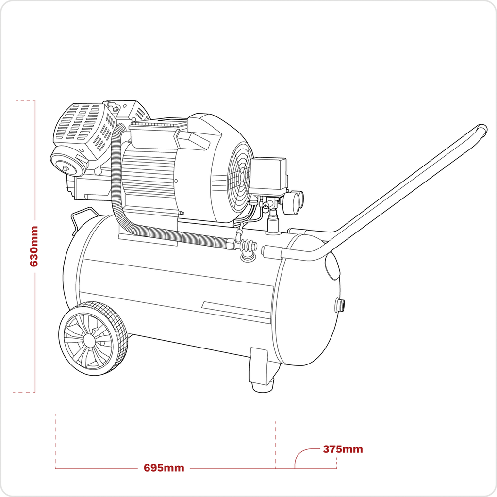 50L V-Twin Direct Drive Air Compressor 3hp SAC5030VE