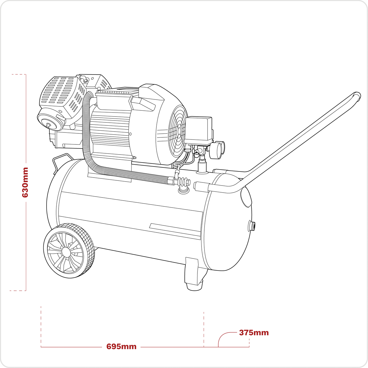 50L V-Twin Direct Drive Air Compressor 3hp SAC5030VE