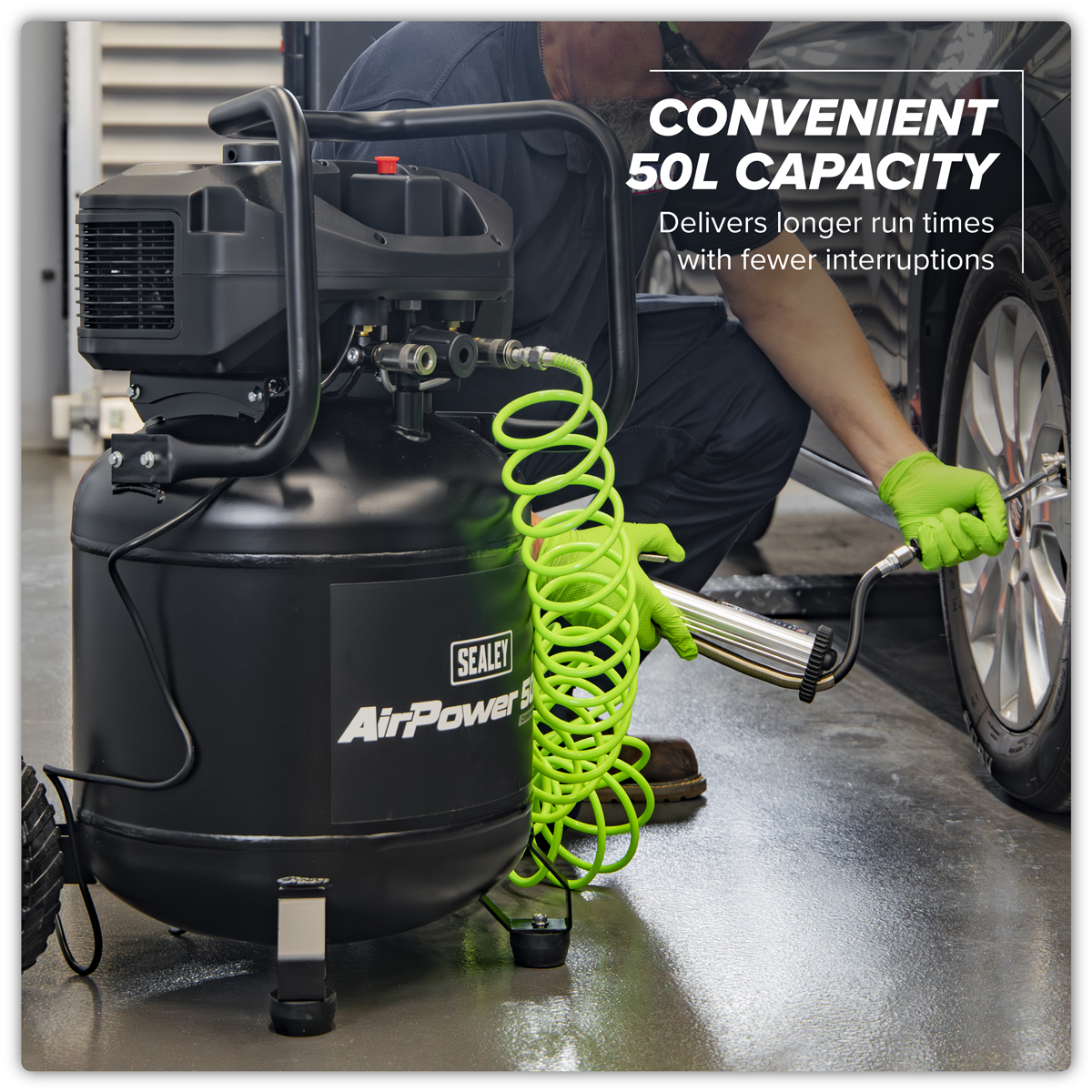 50L Oil Free Belt Drive Vertical Compressor 2hp SAC50V