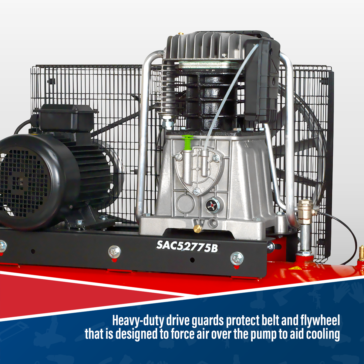 270L Belt Drive Air Compressor with Cast Cylinders 7.5hp 2-Stage SAC52775B