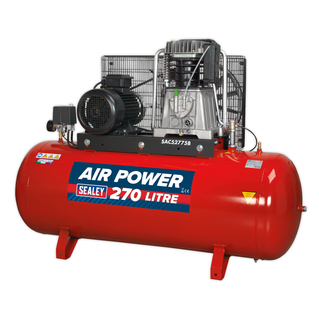 270L Belt Drive Air Compressor with Cast Cylinders 7.5hp 2-Stage SAC52775B