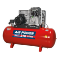 270L Belt Drive Air Compressor with Cast Cylinders 7.5hp 2-Stage SAC52775B