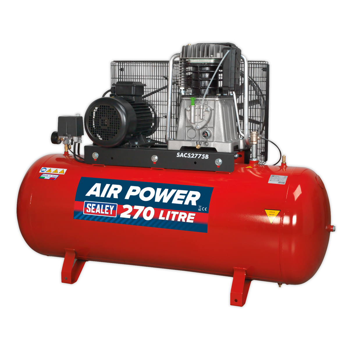 270L Belt Drive Air Compressor with Cast Cylinders 7.5hp 2-Stage SAC52775B