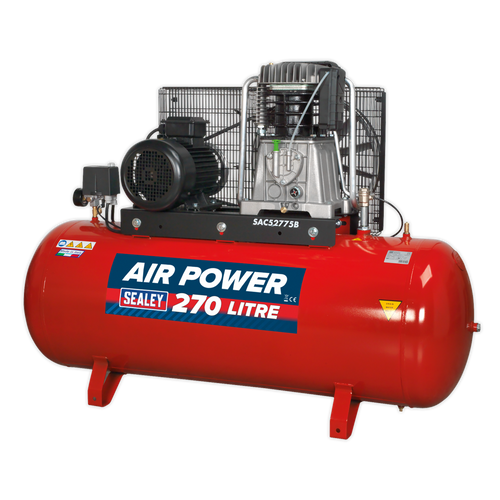 270L Belt Drive Air Compressor with Cast Cylinders 7.5hp 2-Stage SAC52775B