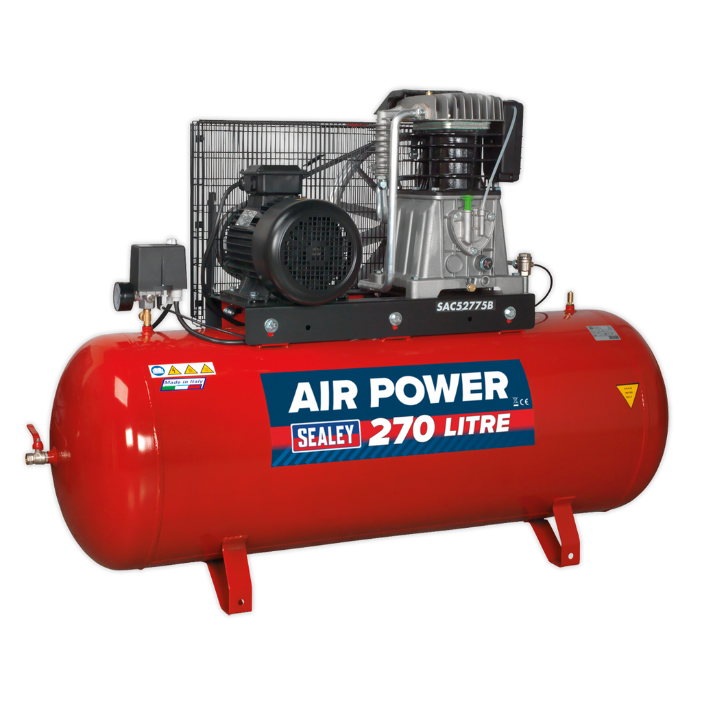 270L Belt Drive Air Compressor with Cast Cylinders 7.5hp 2-Stage SAC52775B