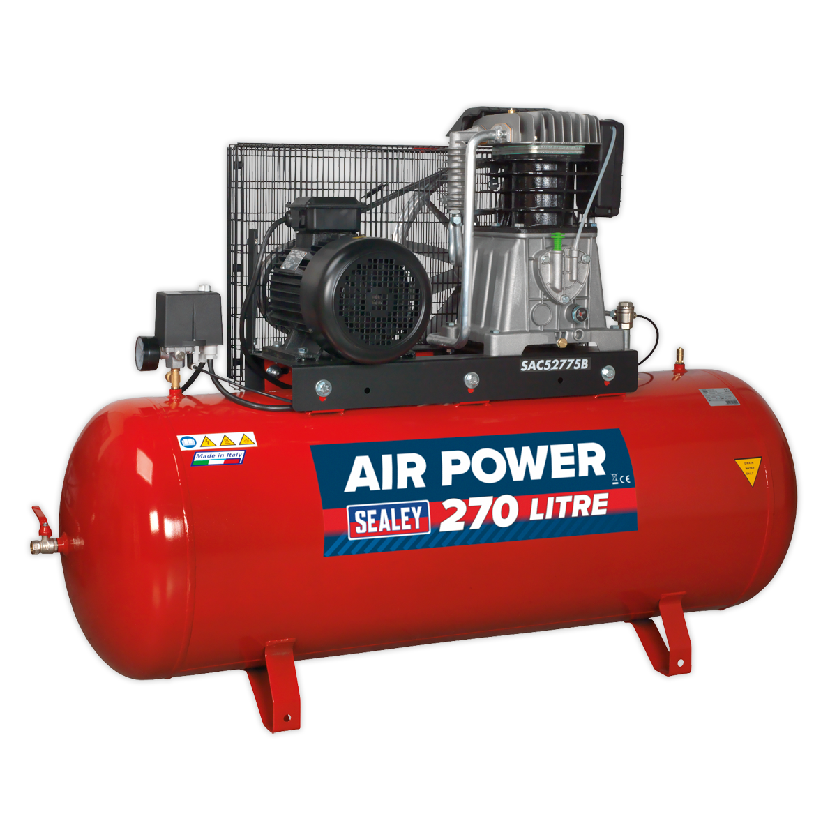 270L Belt Drive Air Compressor with Cast Cylinders 7.5hp 2-Stage SAC52775B