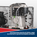 500L Belt Drive Air Compressor with Cast Cylinders 7.5hp 2-Stage SAC55075B