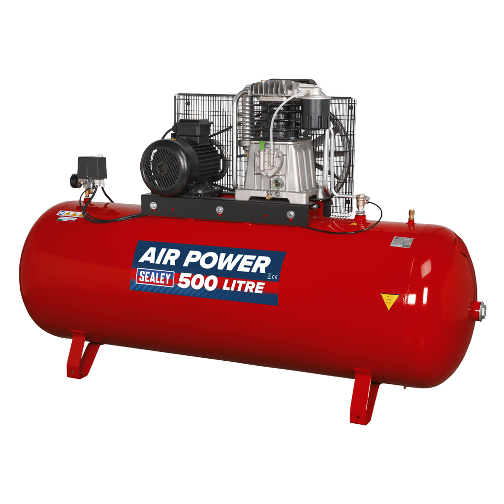 500L Belt Drive Air Compressor with Cast Cylinders 7.5hp 2-Stage SAC55075B
