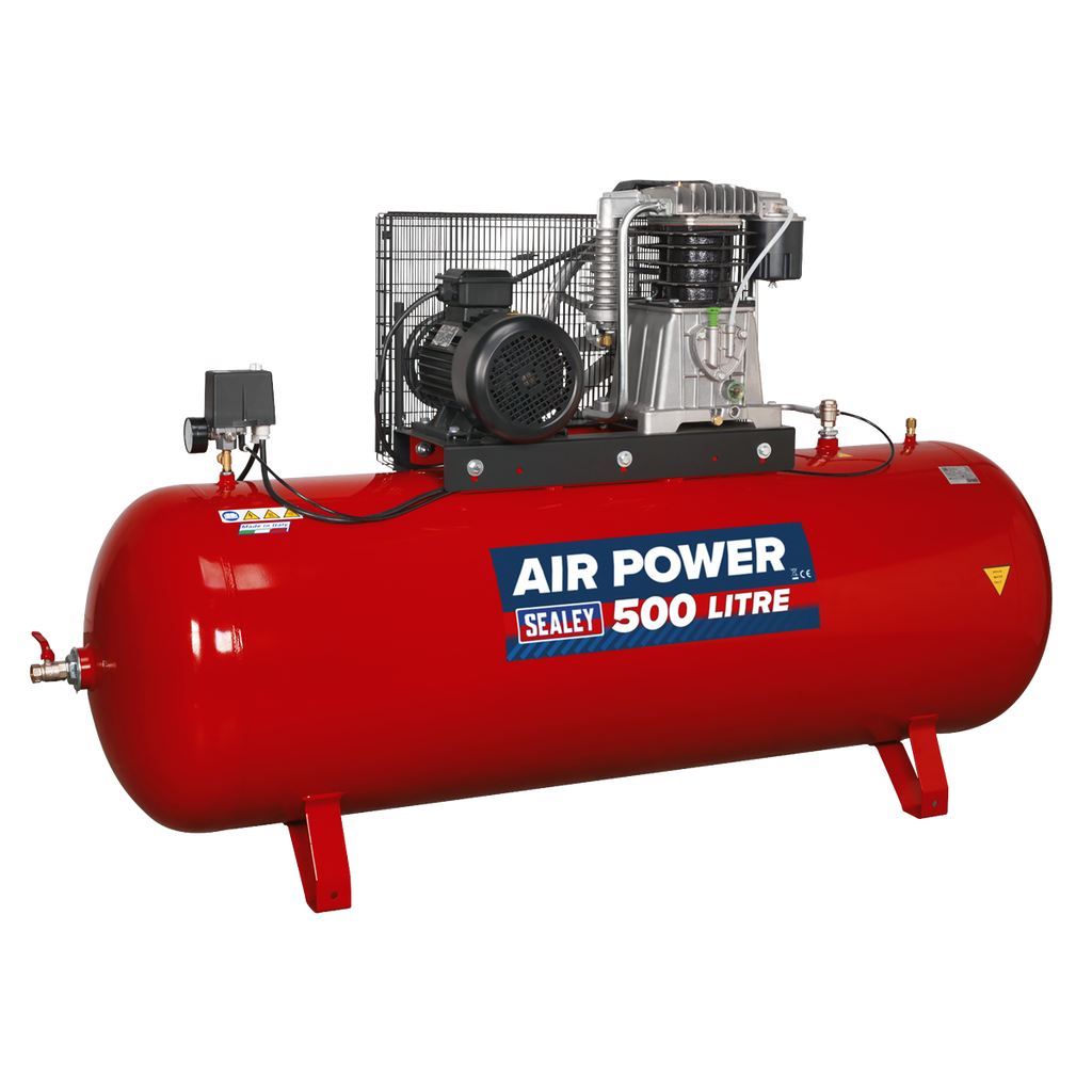 500L Belt Drive Air Compressor with Cast Cylinders 7.5hp 2-Stage SAC55075B