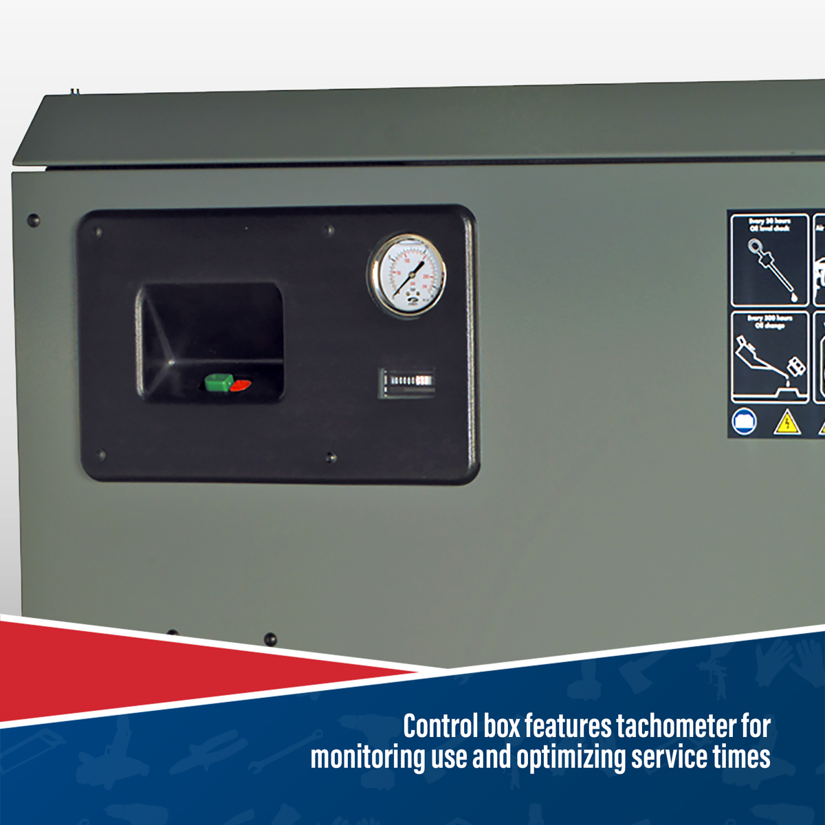 270L Low Noise Belt Drive Air Compressor with Cast Cylinders 7.5hp 2-Stage SAC72775BLN