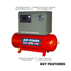 270L Low Noise Belt Drive Air Compressor with Cast Cylinders 7.5hp 2-Stage SAC72775BLN
