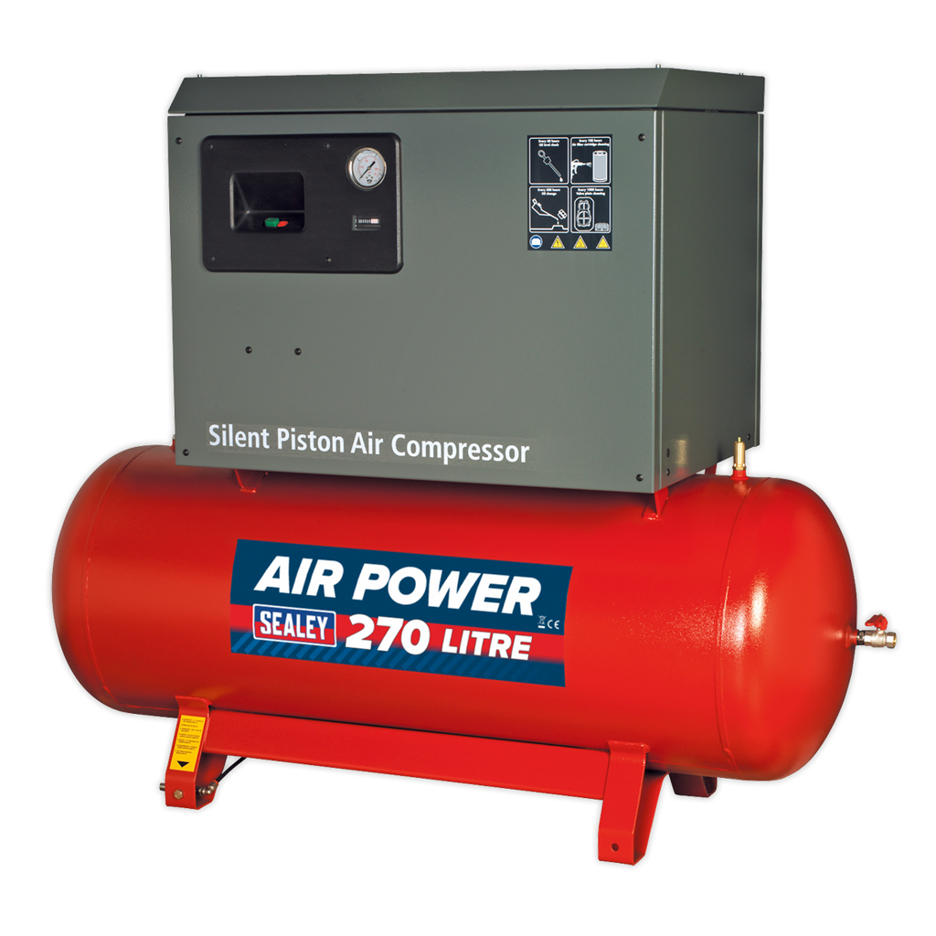 270L Low Noise Belt Drive Air Compressor with Cast Cylinders 7.5hp 2-Stage SAC72775BLN