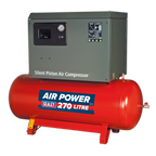 270L Low Noise Belt Drive Air Compressor with Cast Cylinders 7.5hp 2-Stage SAC72775BLN