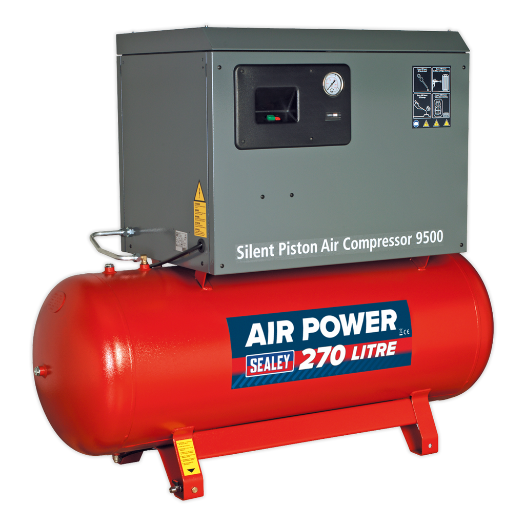 270L Low Noise Belt Drive Air Compressor with Cast Cylinders 7.5hp 2-Stage SAC72775BLN