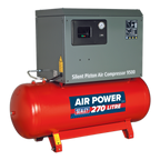 270L Low Noise Belt Drive Air Compressor with Cast Cylinders 7.5hp 2-Stage SAC72775BLN