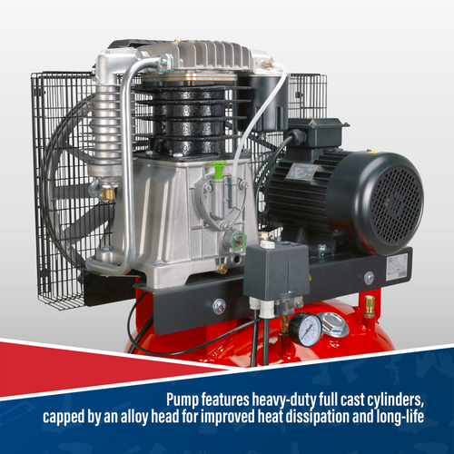 270L Vertical Belt Drive Air Compressor with Cast Cylinders 7.5hp 2-Stage SACV52775B