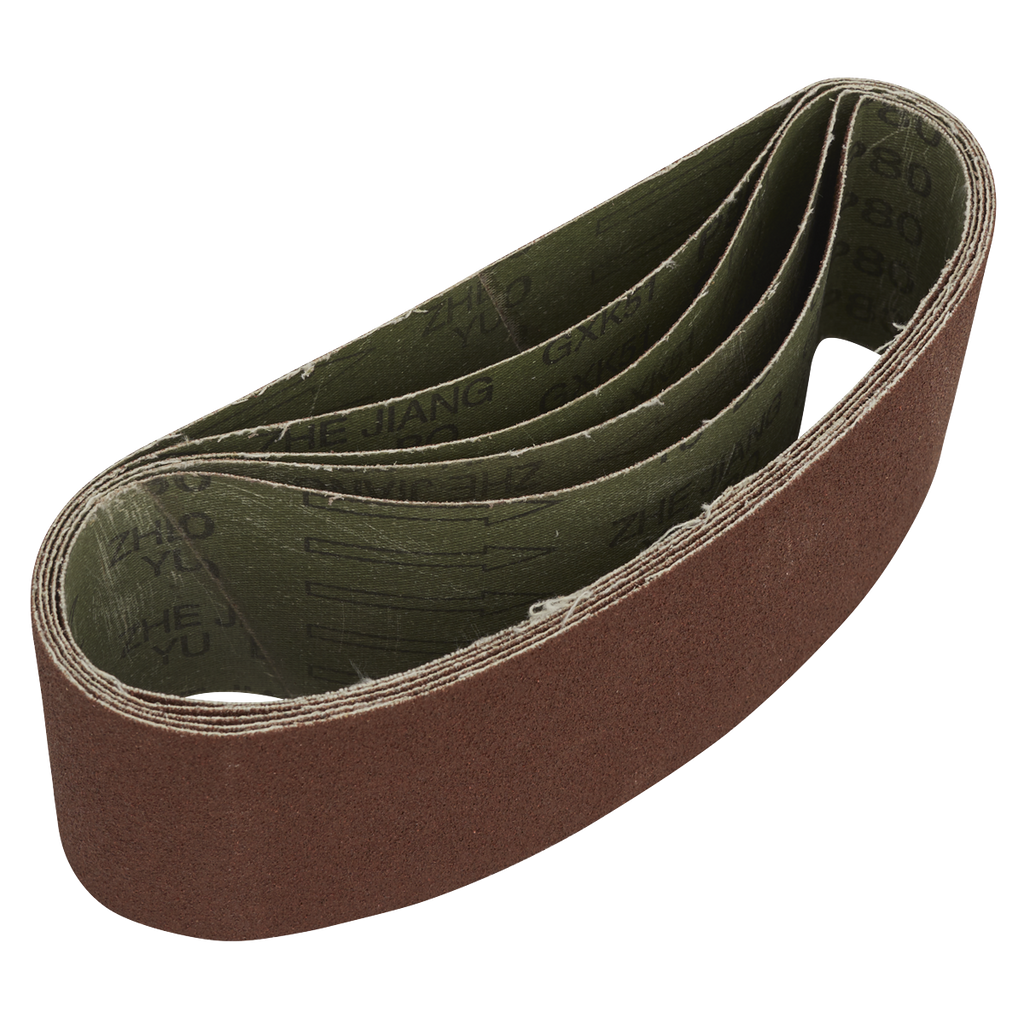 76 x 457mm Sanding Belt 80Grit - Pack of 5 SB80457
