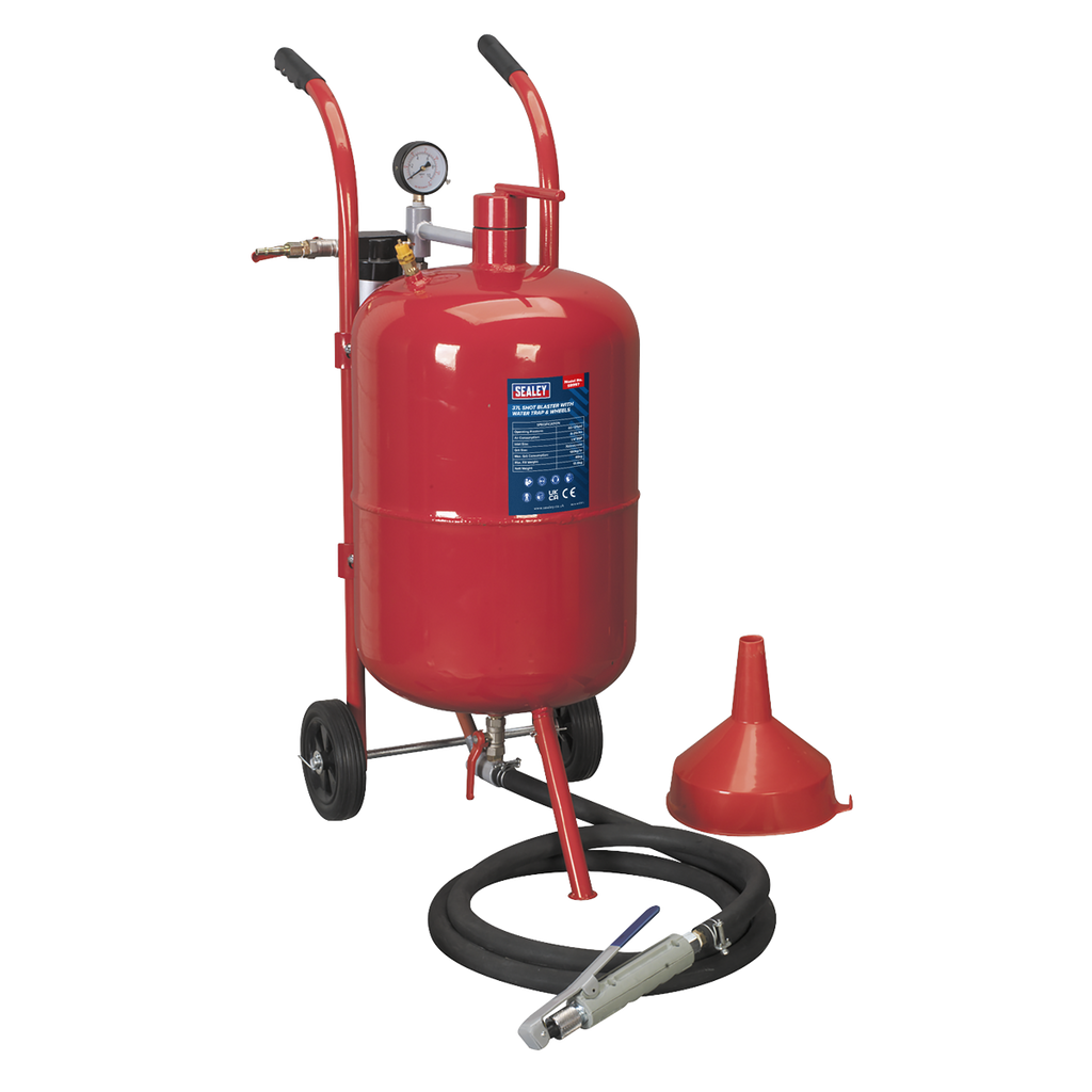Shot Blaster with Water Trap & Wheels 37L SB997