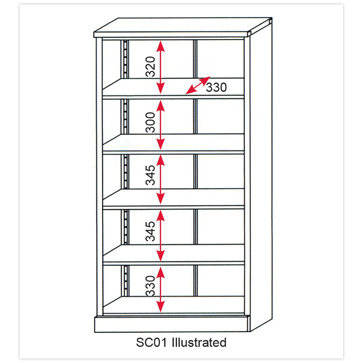 Floor Cabinet 4 Shelf 2 Door SC01