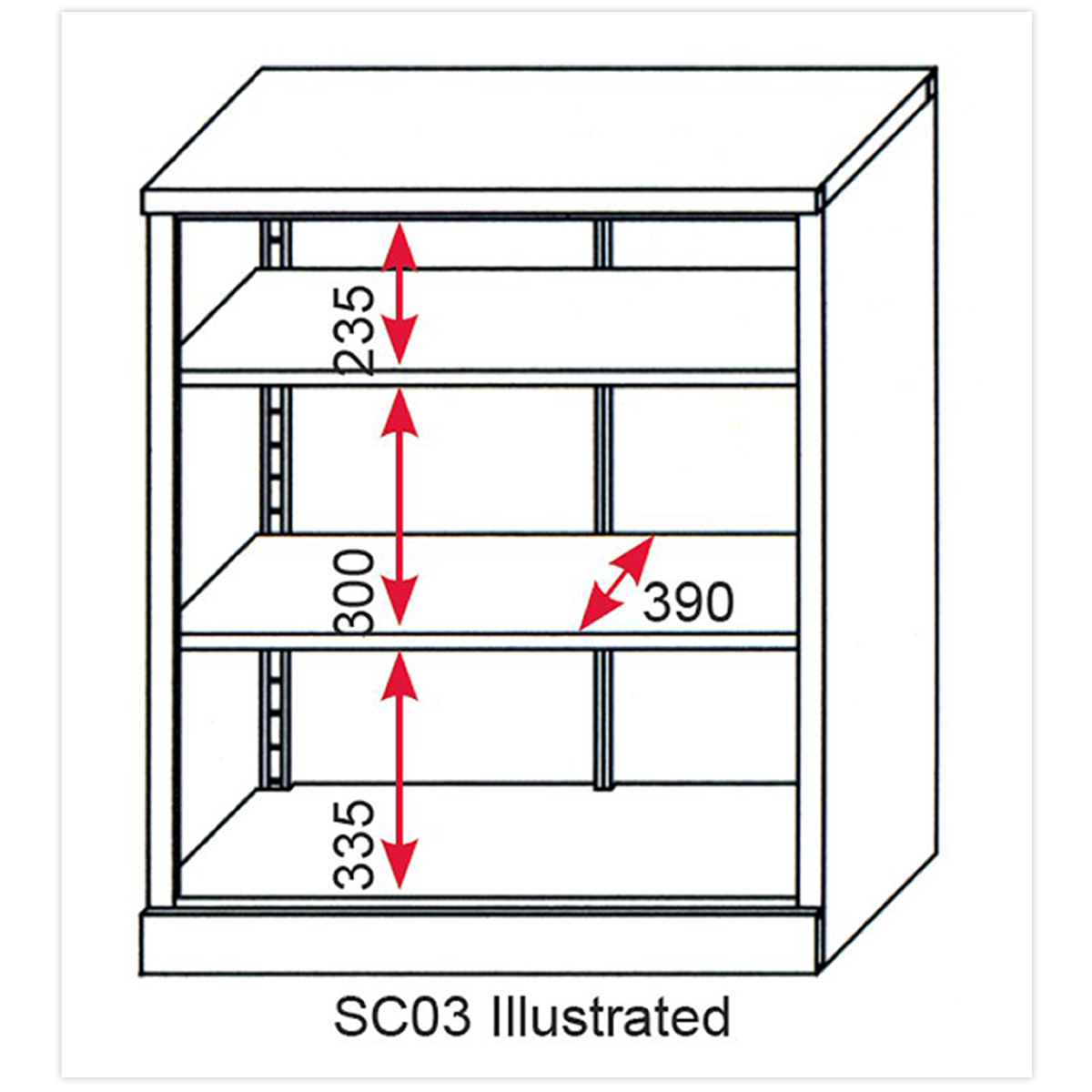 Floor Cabinet 2 Shelf 2 Door SC03