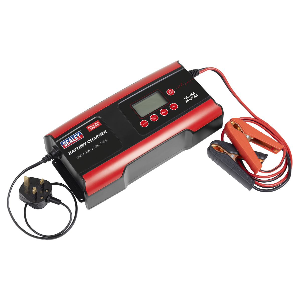 12/24V Compact Smart Battery Charger & Maintainer 15A SCBC15