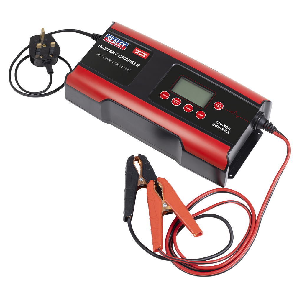 12/24V Compact Smart Battery Charger & Maintainer 15A SCBC15