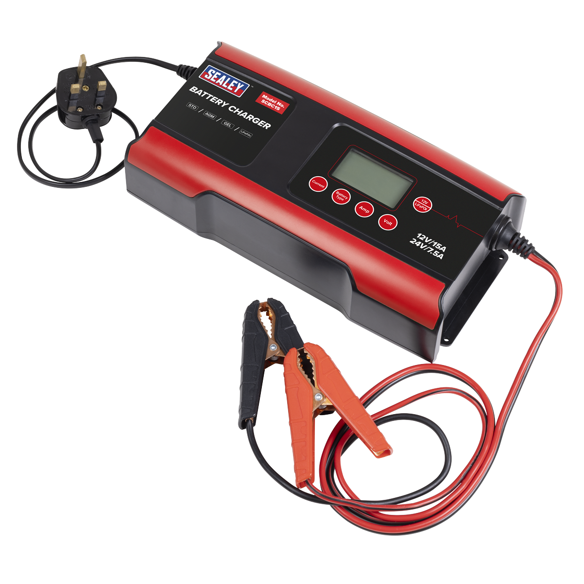 12/24V Compact Smart Battery Charger & Maintainer 15A SCBC15