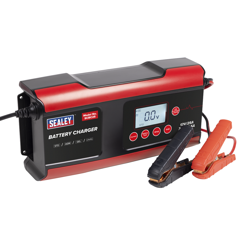 12/24V Compact Smart Battery Charger and Maintainer 25A SCBC25
