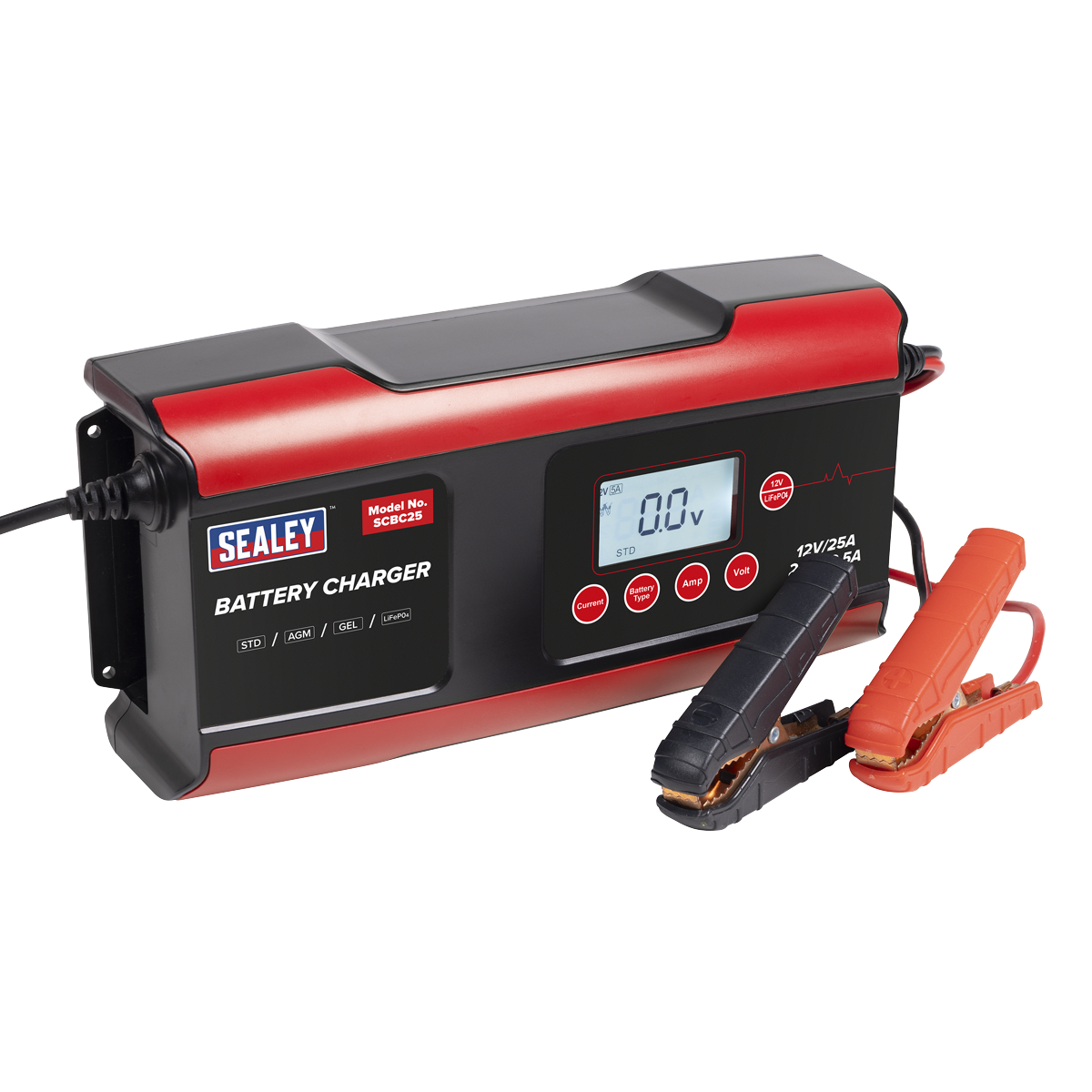 12/24V Compact Smart Battery Charger and Maintainer 25A SCBC25